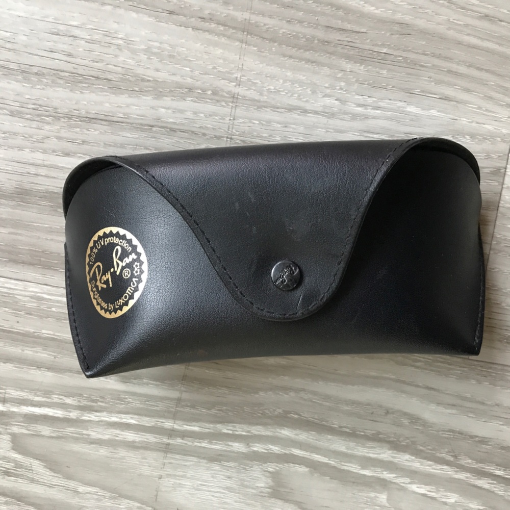 RAYBAN SUNGLASS BLACK LEATHER SEMI HARD CASE